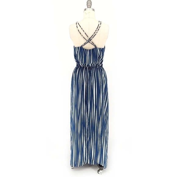 Banana Republic Striped Maxi Dress Blue White 4 casual summer preppy classic - Picture 2 of 7